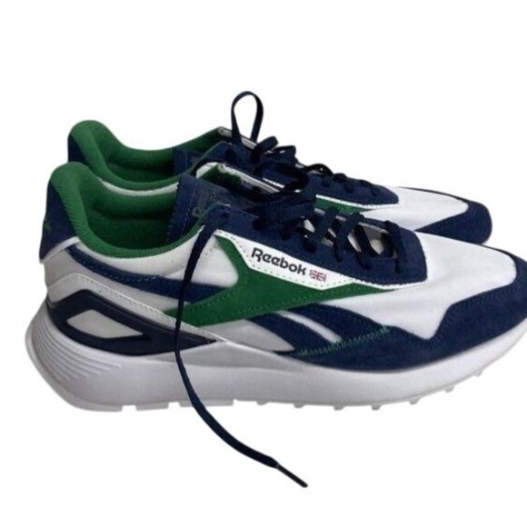 Reebok Classic Retro Style Sneakers Green/Blue/White Size 8.5 Mens Athletic Shoe - Picture 4 of 6